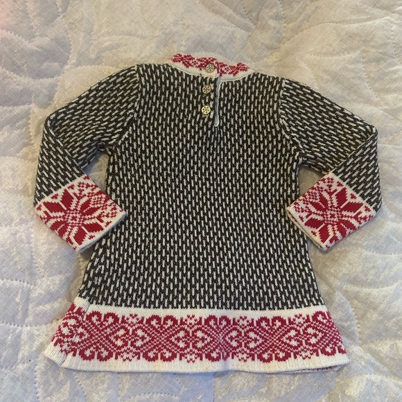 Cynthia Rowley Baby Girl Holiday Sweater Dress, Size 6-9 months,Red/Black/Cream - Picture 4 of 10